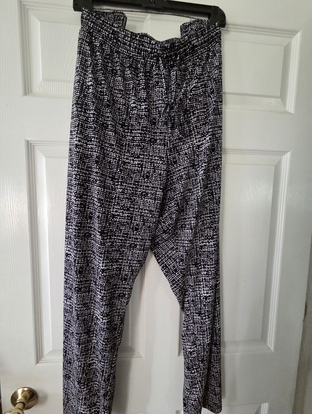 Avenue Black and White Wide-Leg Pull-On Pants 26/28